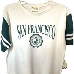 French Pastry Collegiate San Francisco White Hunter Green Stripe NWT Medium XL